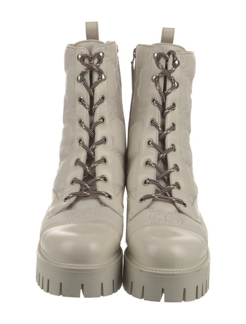 Gucci GG Signature Leather Combat Boots