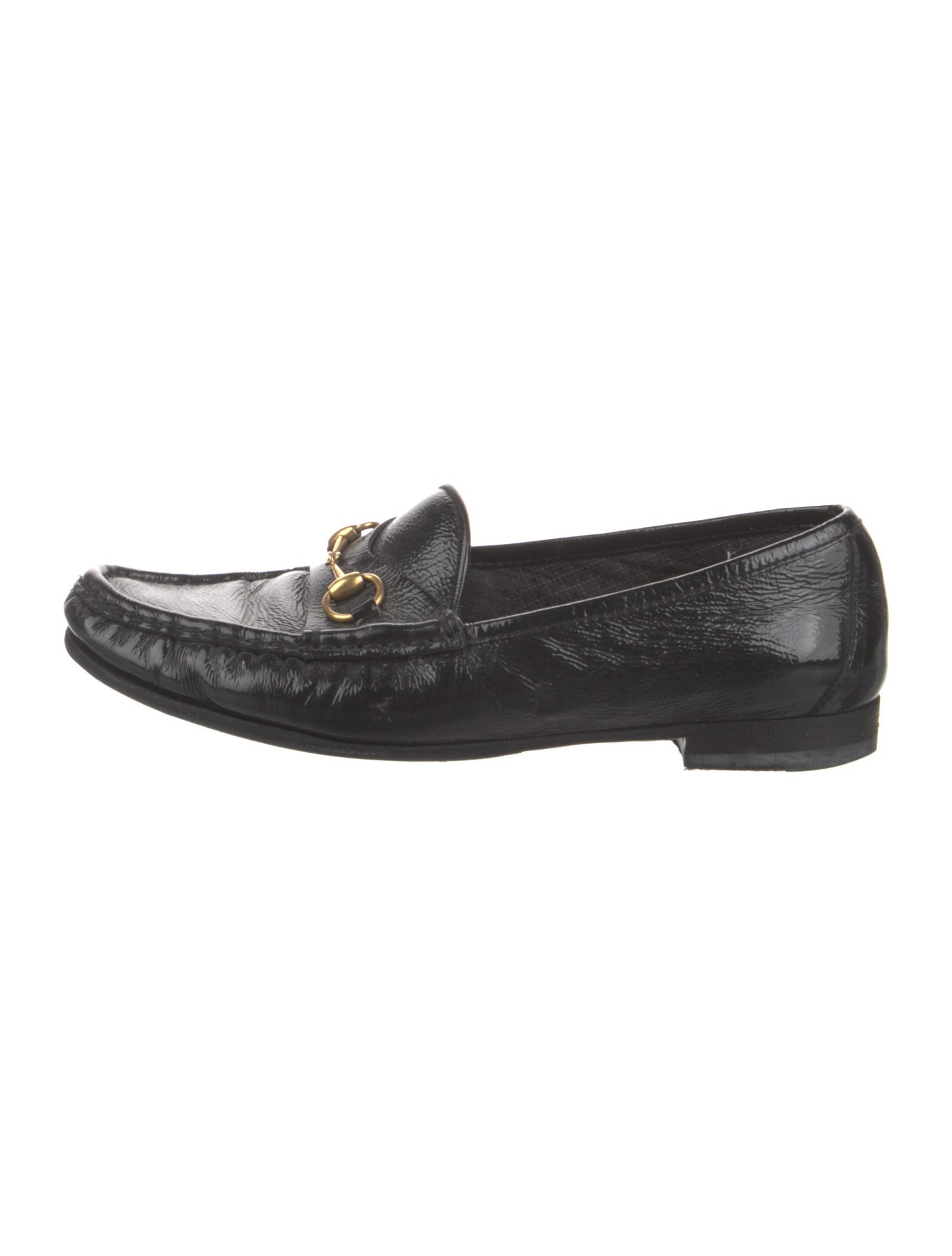 Gucci Horsebit Accent Patent Leather Loafers