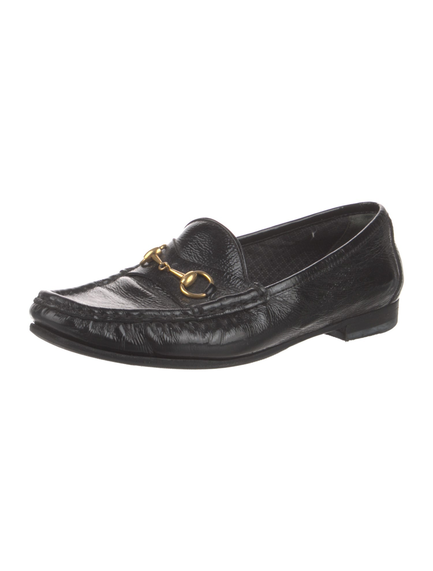 Gucci Horsebit Accent Patent Leather Loafers
