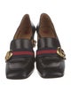 Gucci Faux Pearl Accents Leather Pumps