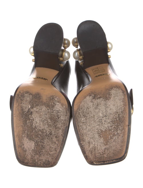 Gucci Faux Pearl Accents Leather Pumps