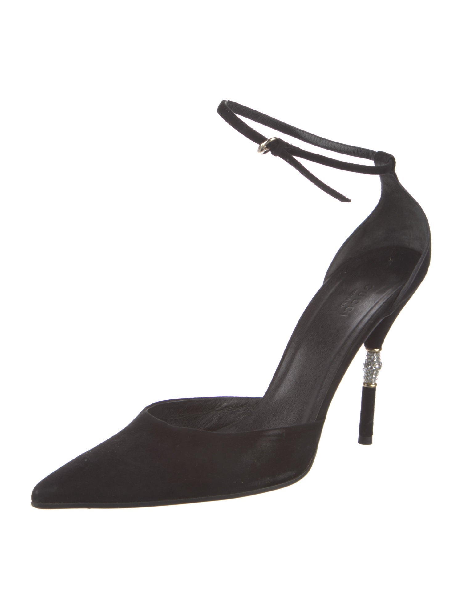 Gucci Bamboo Accent Suede D'Orsay Pumps