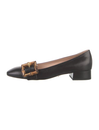 Gucci Bamboo Accent Leather Ballet Flats
