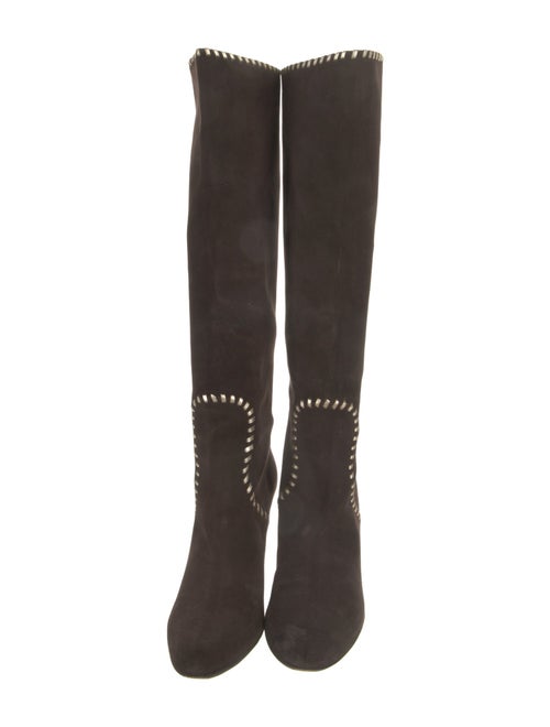 Gucci Suede Whipstitch Trim Boots