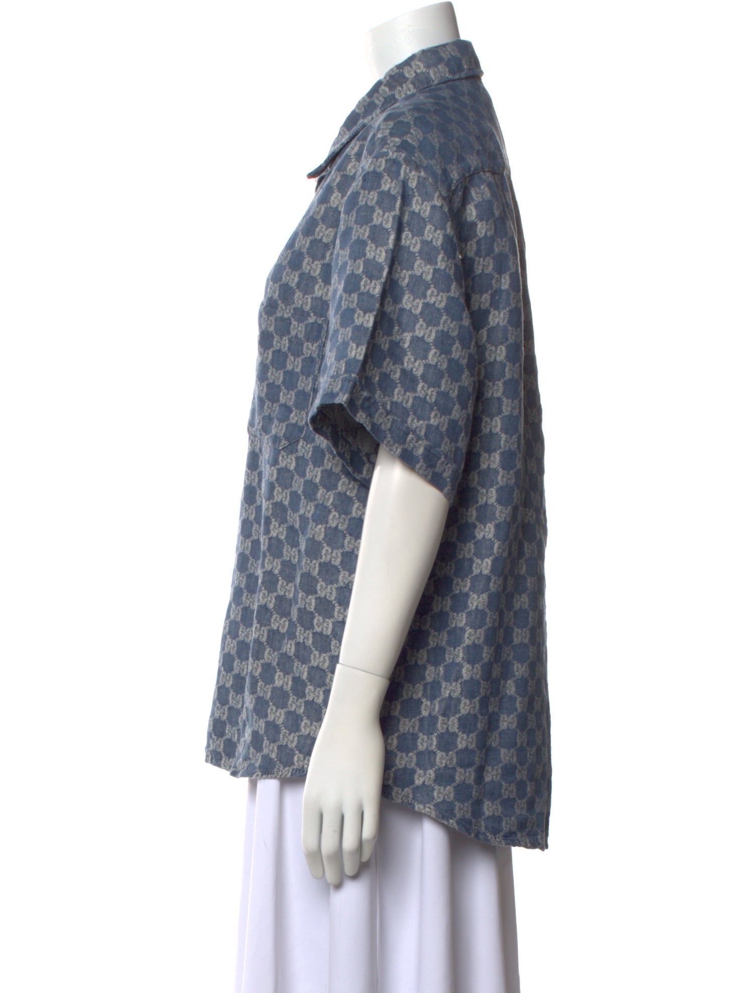 Gucci Linen Printed Button-Up Top