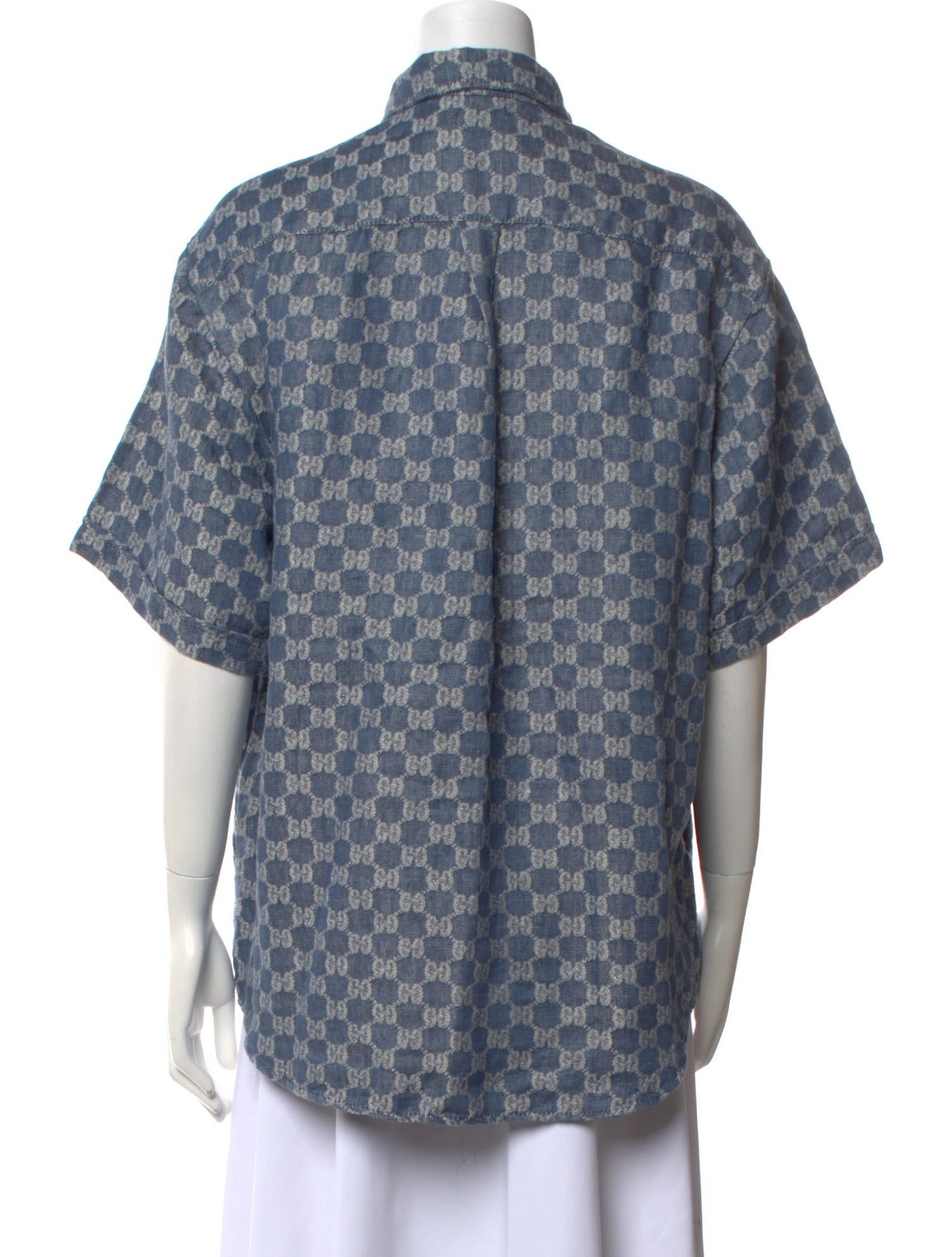 Gucci Linen Printed Button-Up Top