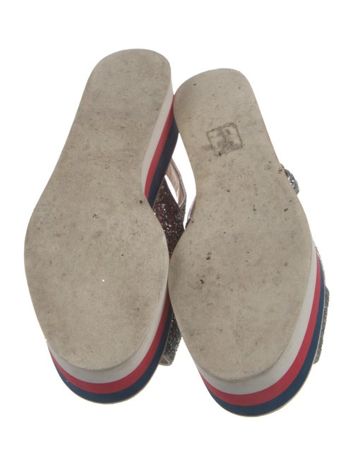 Gucci Web Accent Glitter Slingback Sandals