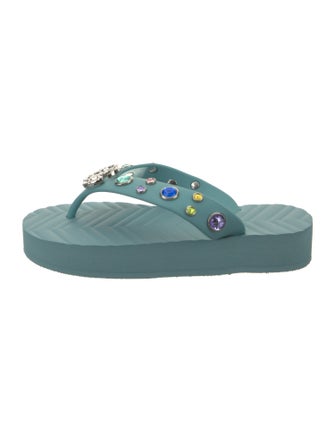 Gucci Rubber Polka Dot Print Flip Flops