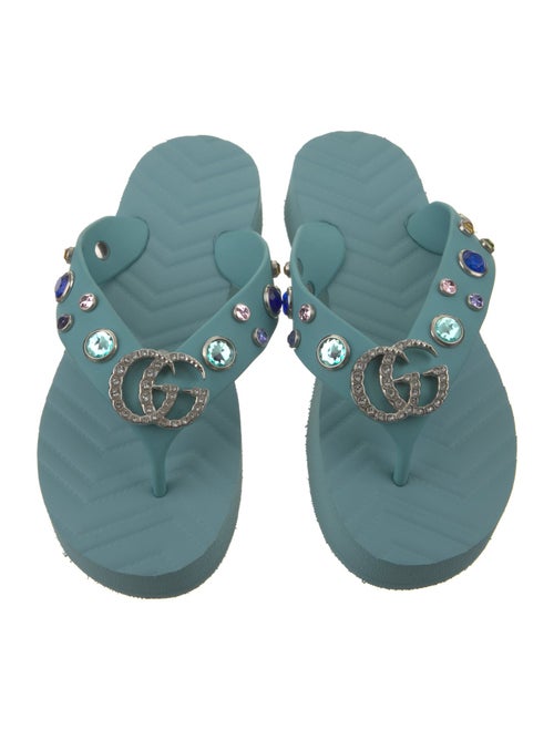 Gucci Rubber Polka Dot Print Flip Flops