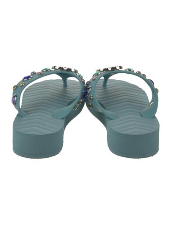 Gucci Rubber Polka Dot Print Flip Flops