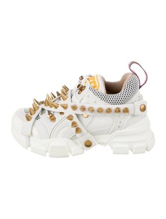 Gucci Leather Mesh Accents Chunky Sneakers
