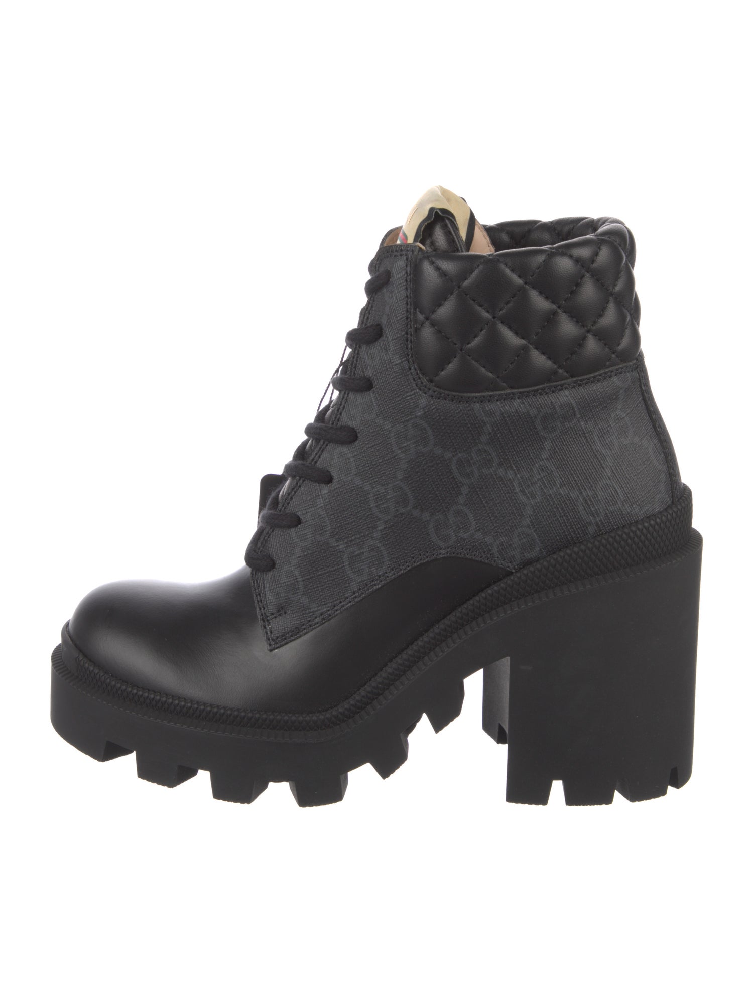 Gucci Printed Lace-Up Boots