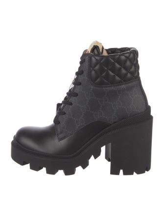 Gucci Printed Lace-Up Boots