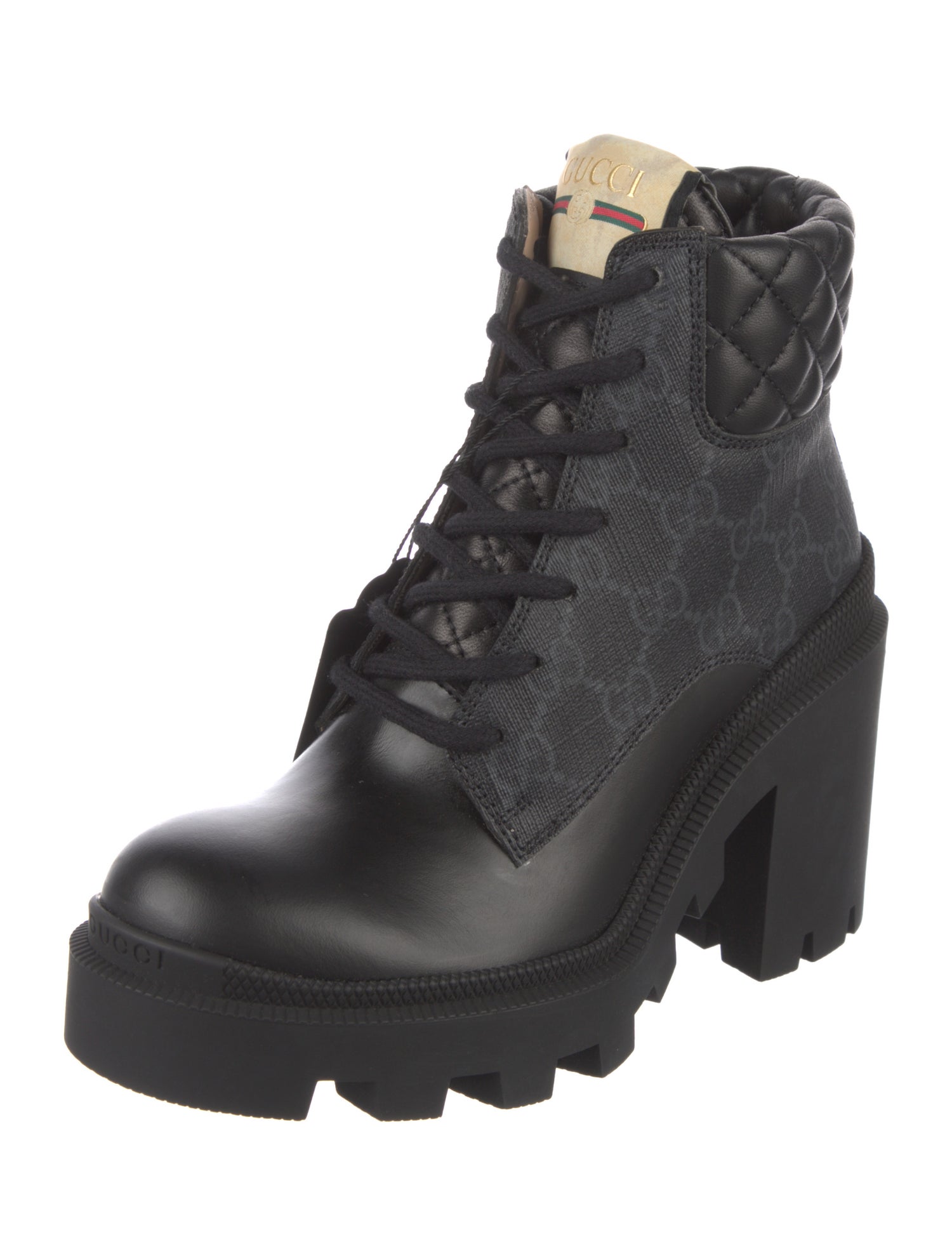 Gucci Printed Lace-Up Boots