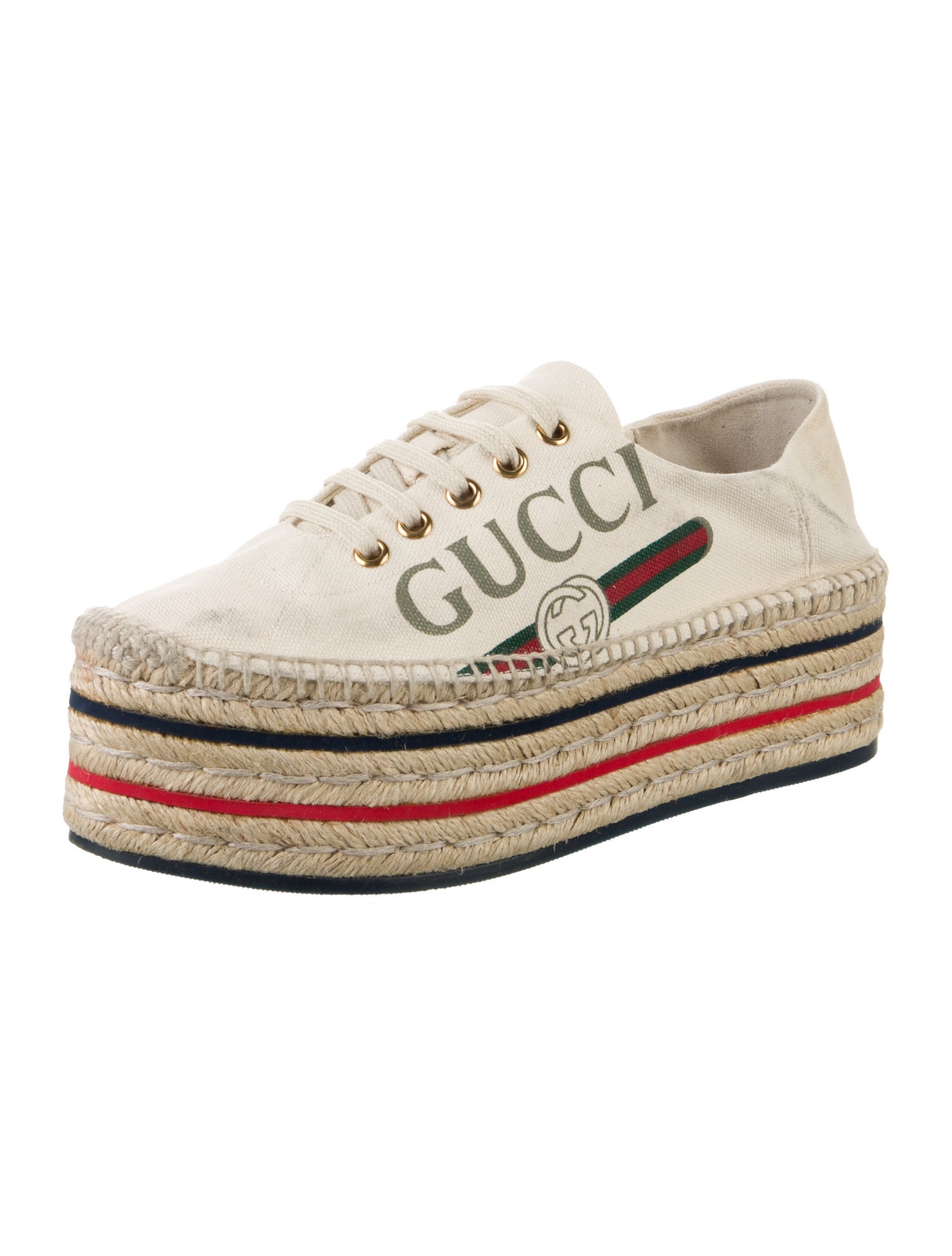 Gucci Web Accent Canvas Espadrilles