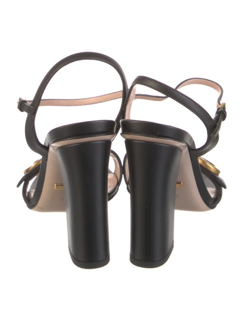 Gucci Double G Logo Leather Sandals
