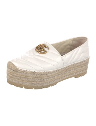 Gucci Double G Logo Leather Espadrilles