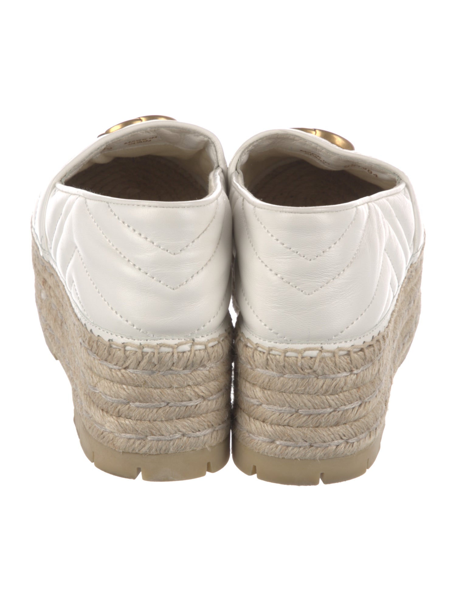 Gucci Double G Logo Leather Espadrilles