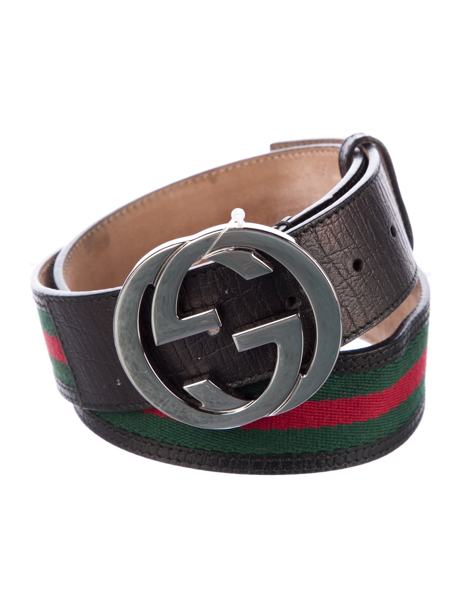 Gucci Web Accent Leather Belt
