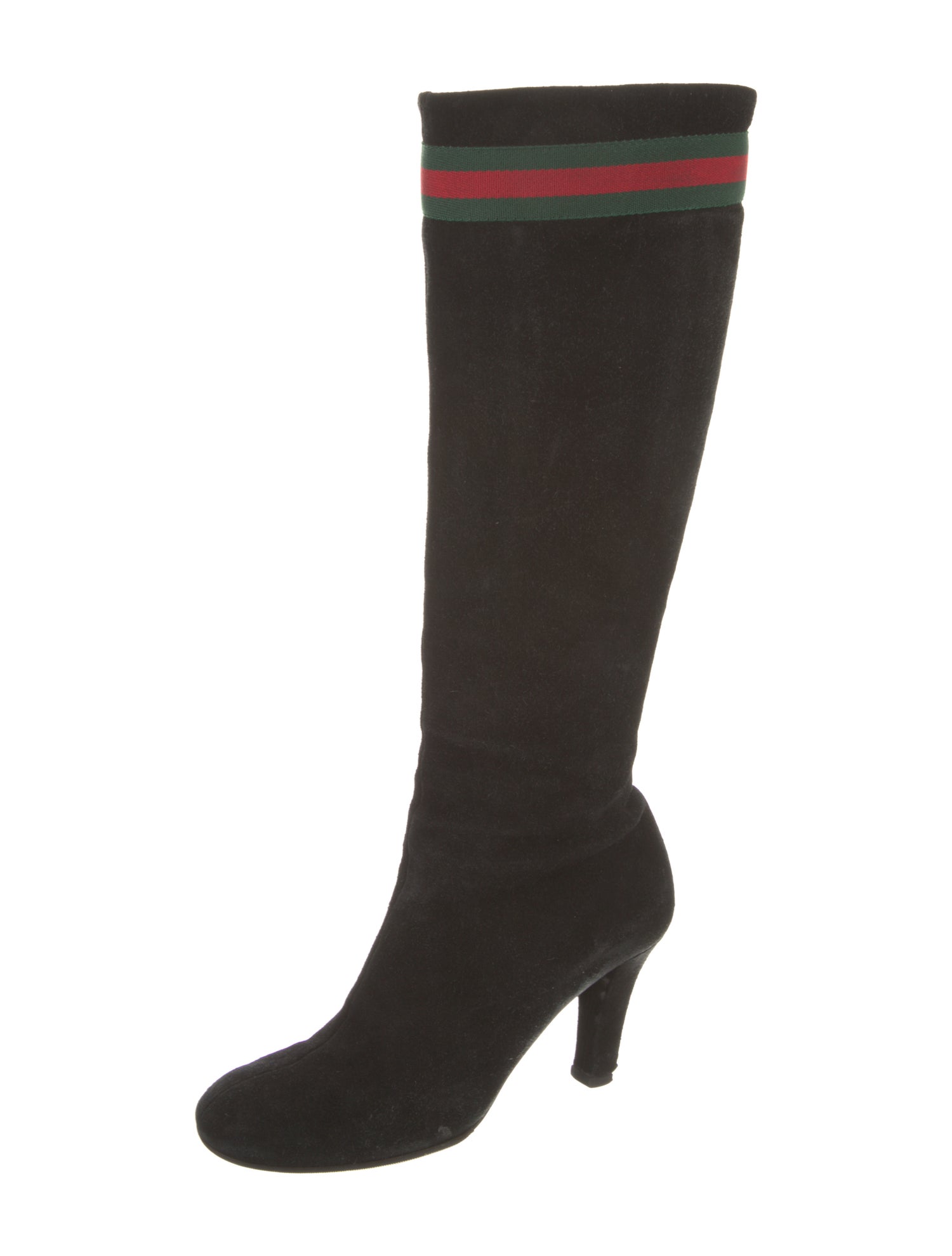 Gucci Web Accent Suede Boots