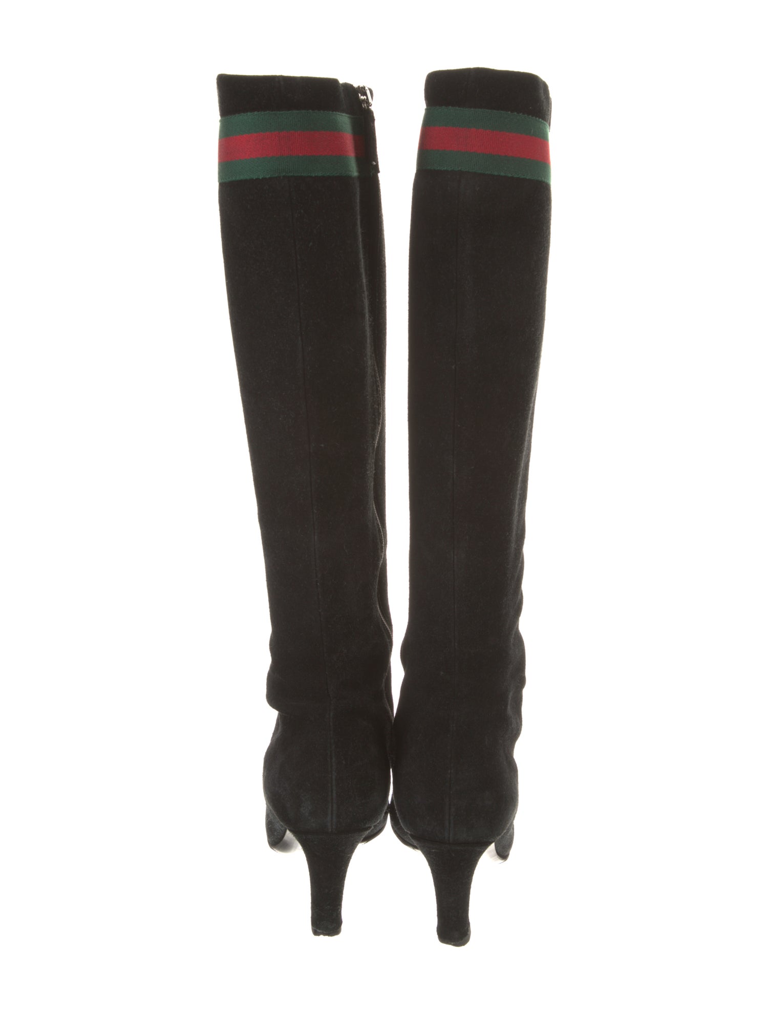 Gucci Web Accent Suede Boots