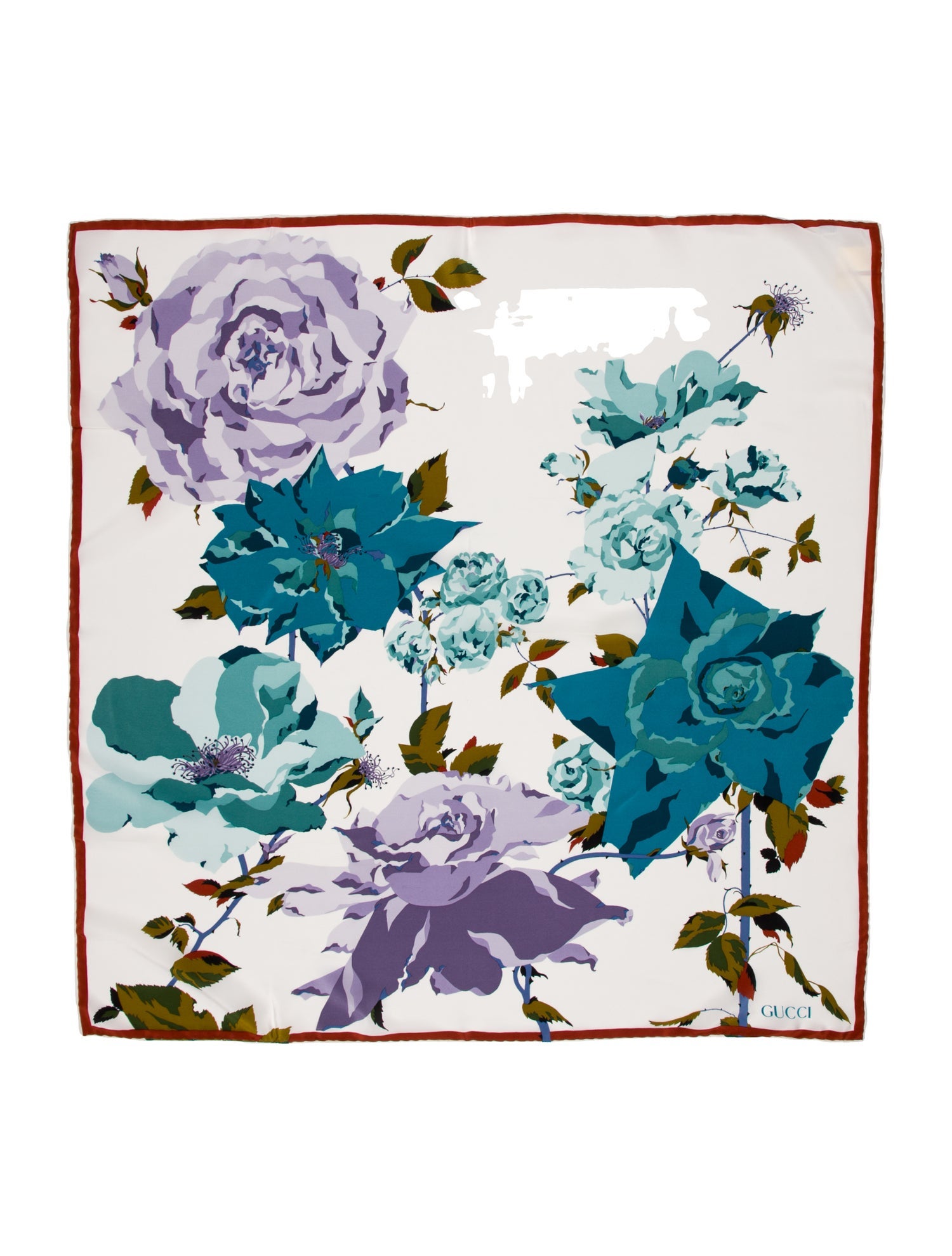 Gucci Silk Floral Print Scarf