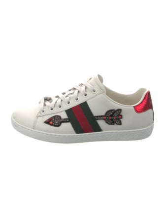 Gucci Web Accent Leather Sneakers