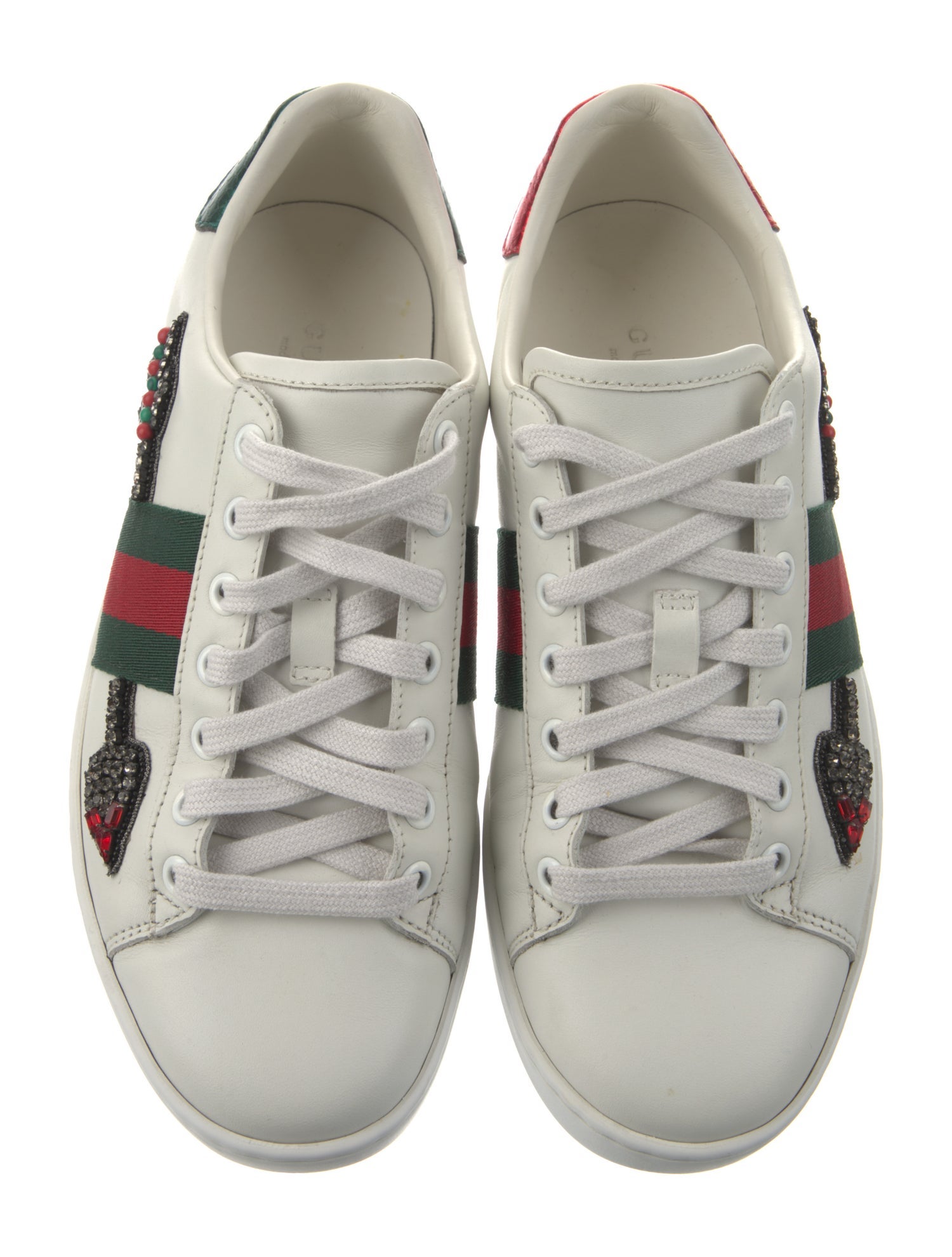 Gucci Web Accent Leather Sneakers