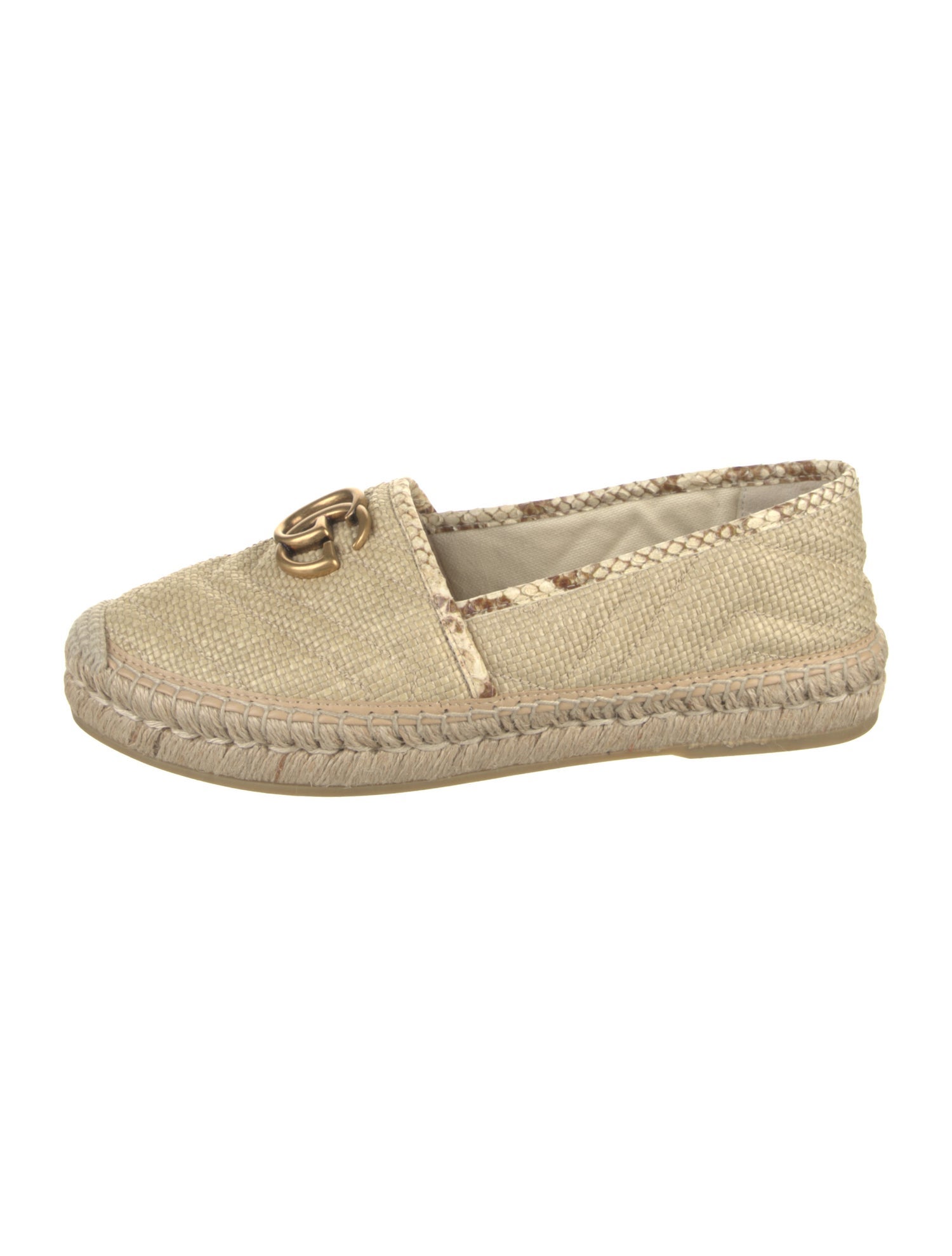 Gucci Running GG Logo Raffia Espadrilles