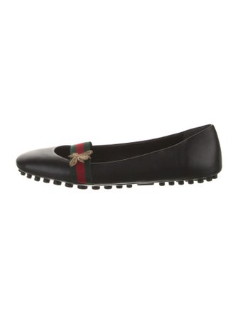 Gucci Web Accent Leather Moccasins