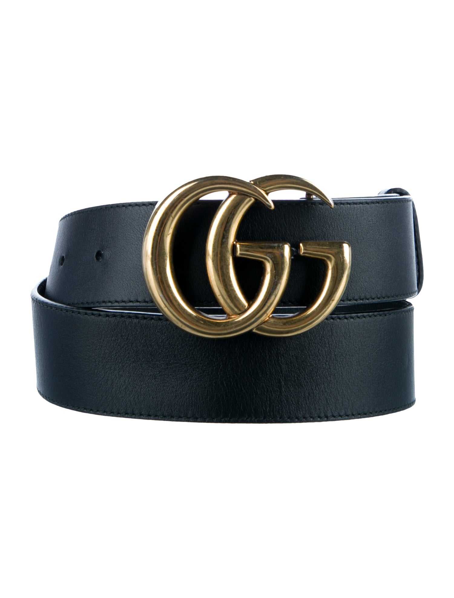 Gucci Double G Logo Leather Belt