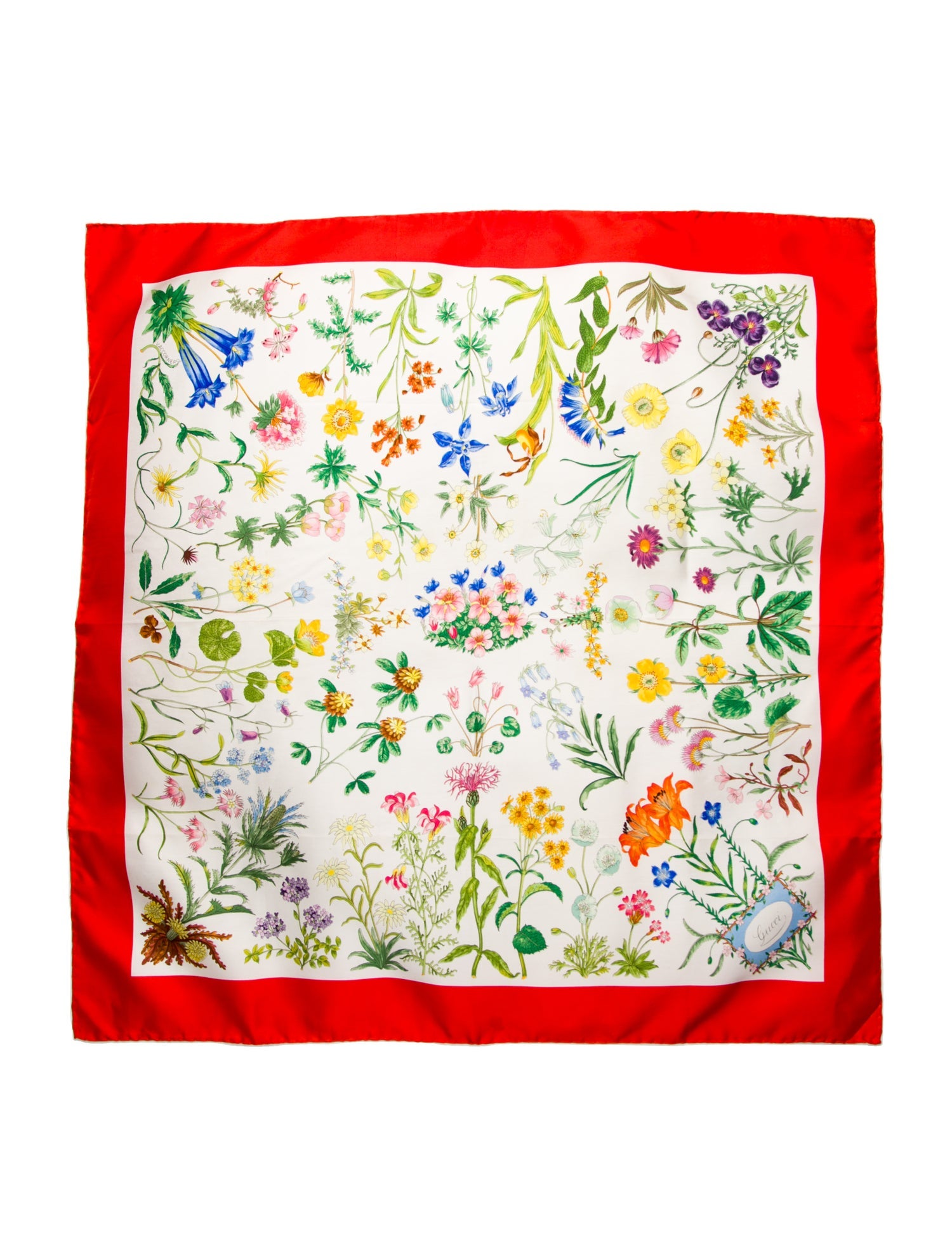 Gucci Silk Floral Print Scarf