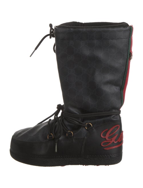Gucci GG Supreme Grosgrain Trim Lace-Up Boots