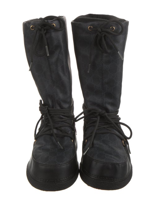 Gucci GG Supreme Grosgrain Trim Lace-Up Boots