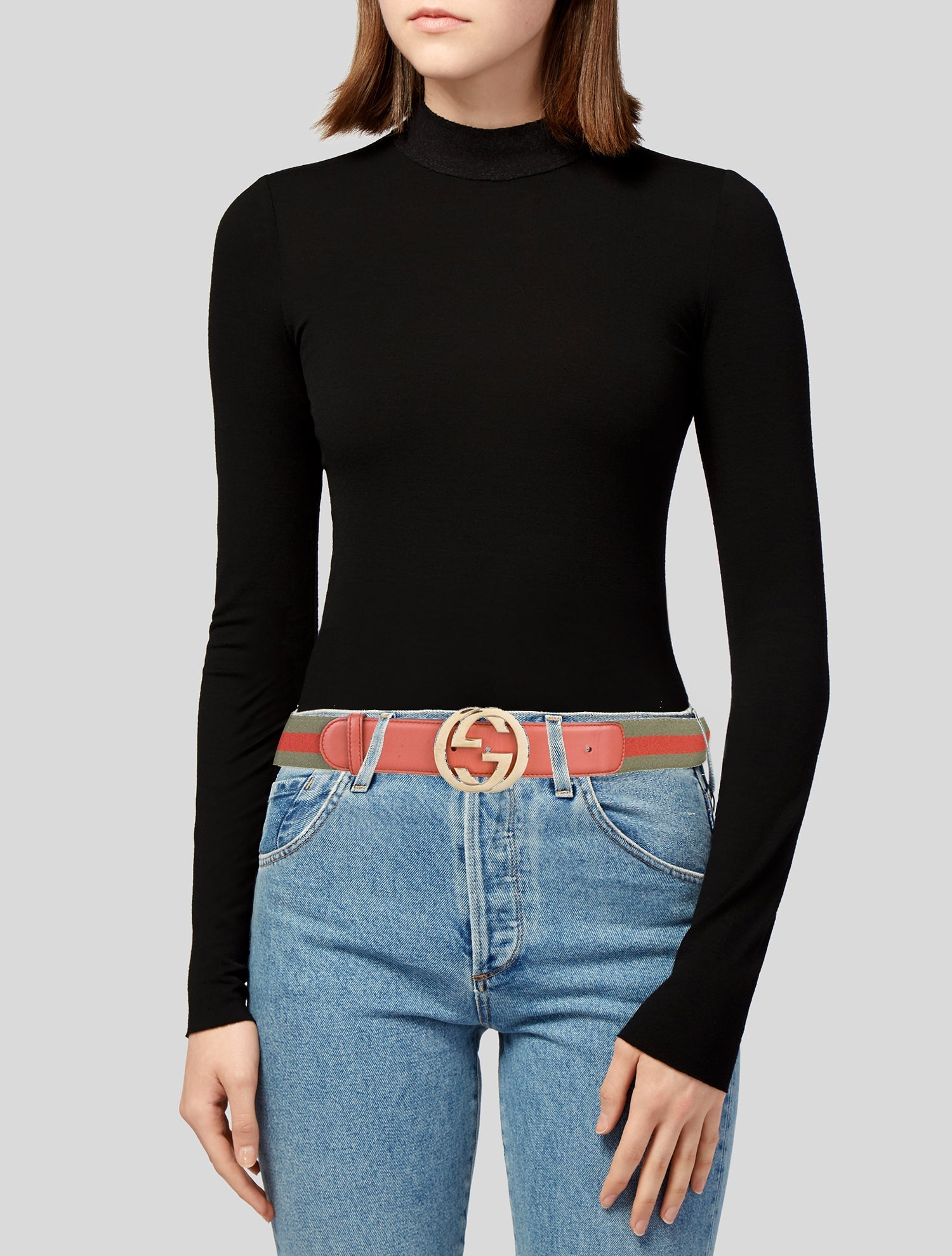 Gucci Web Accent Canvas Belt