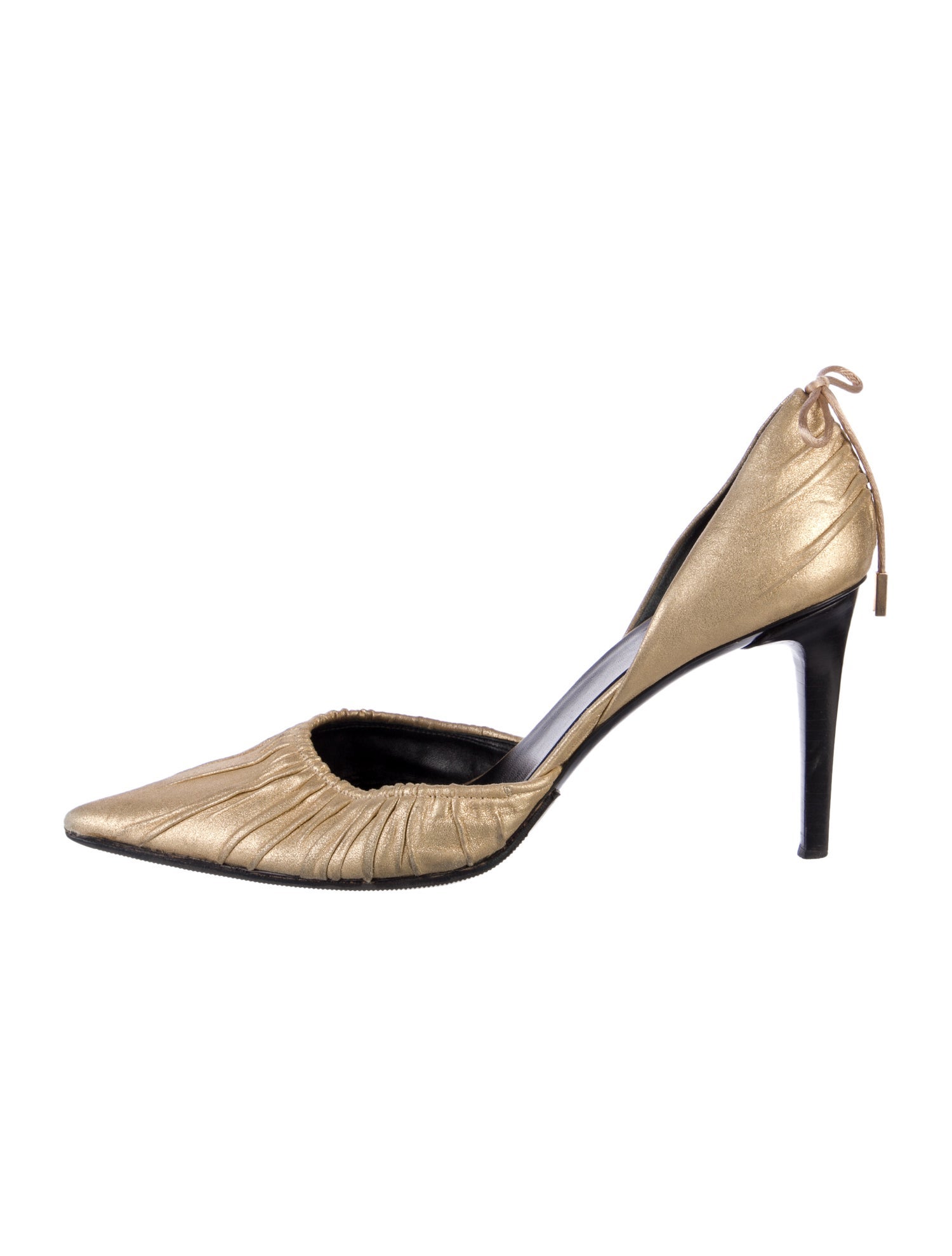 Gucci Leather Pleated Accents D'Orsay Pumps