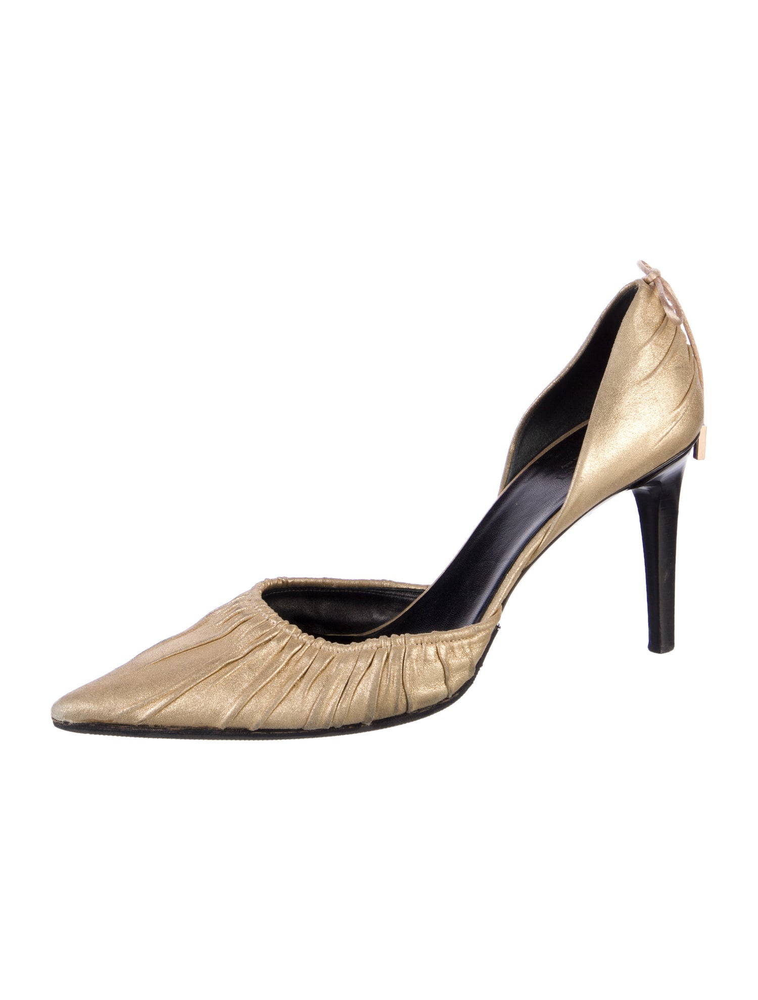 Gucci Leather Pleated Accents D'Orsay Pumps