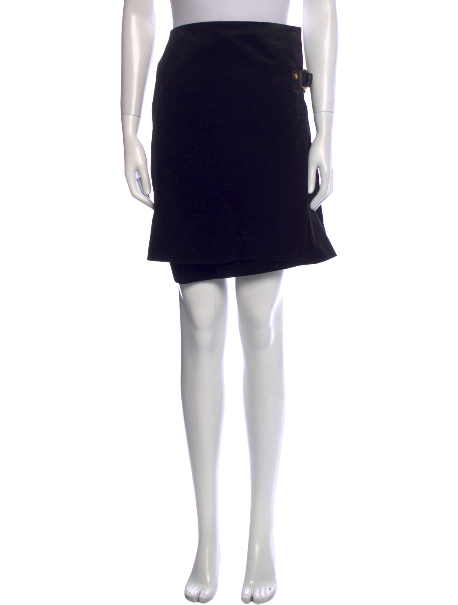 Gucci Leather Trim Embellishment Knee-Length Skirt