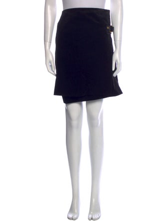 Gucci Leather Trim Embellishment Knee-Length Skirt