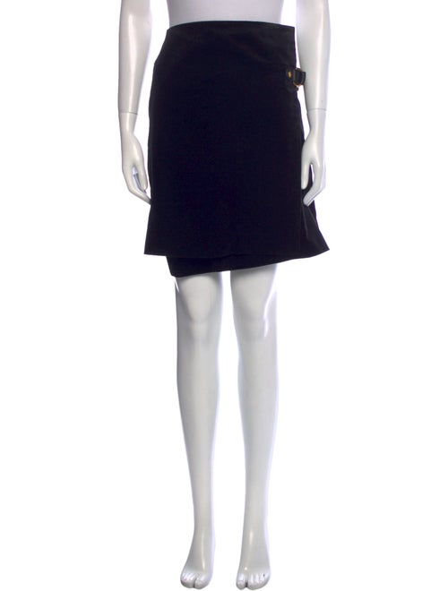 Gucci Leather Trim Embellishment Knee-Length Skirt