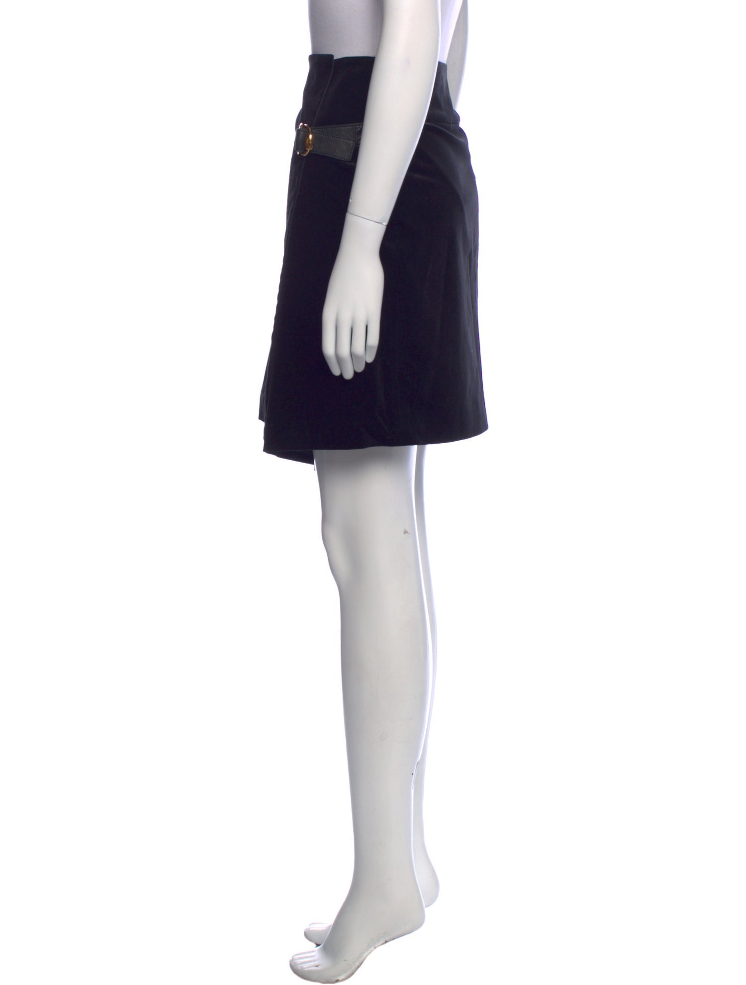 Gucci Leather Trim Embellishment Knee-Length Skirt