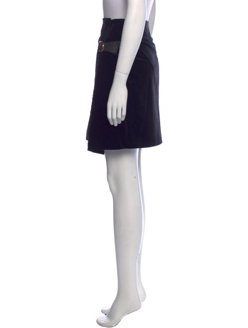 Gucci Leather Trim Embellishment Knee-Length Skirt