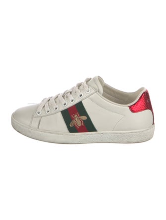 Gucci Web Accent Leather Sneakers