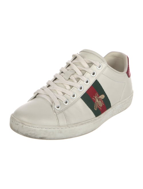 Gucci Web Accent Leather Sneakers