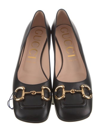Gucci Horsebit Accent Leather Pumps