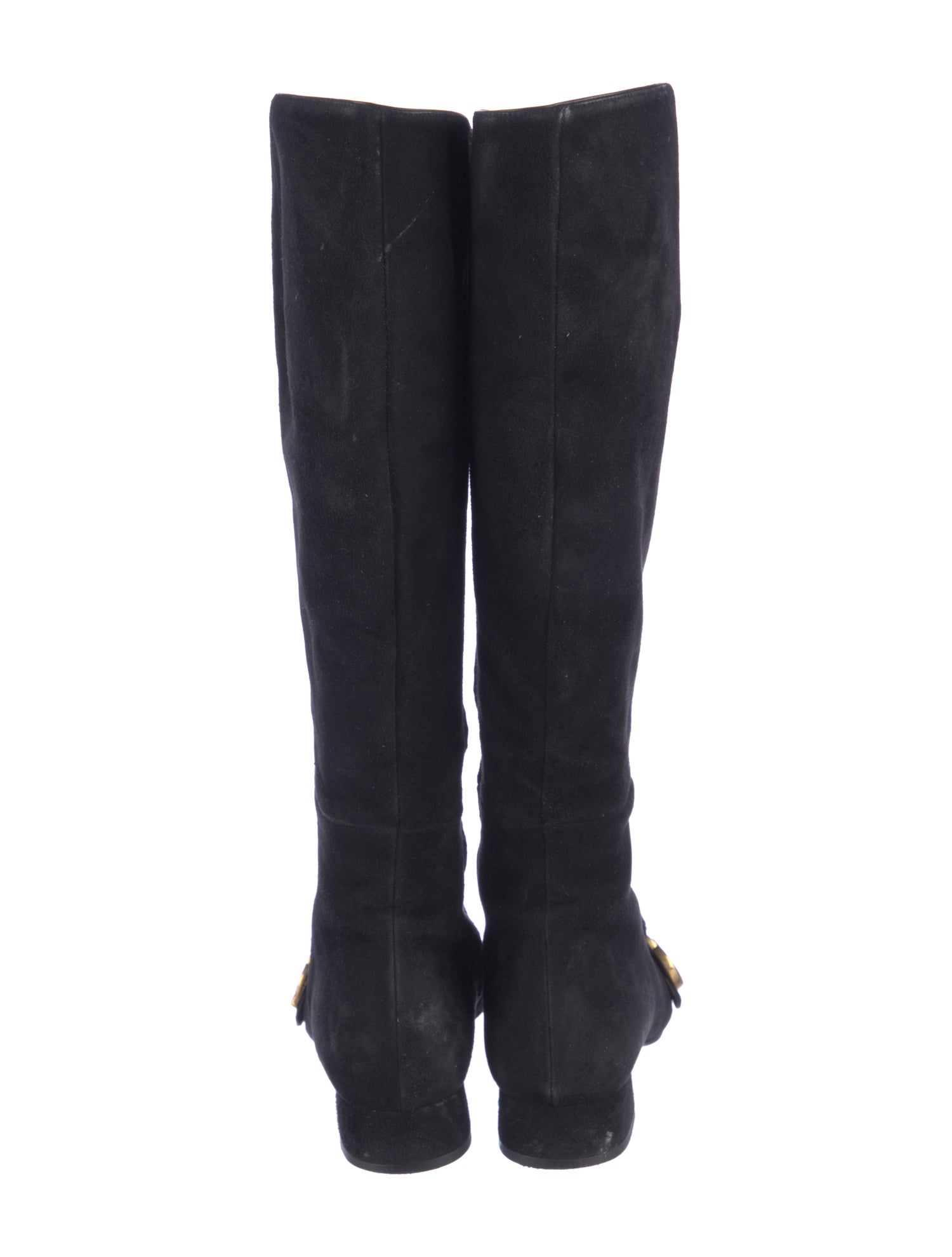 Gucci Double G Logo Suede Riding Boots