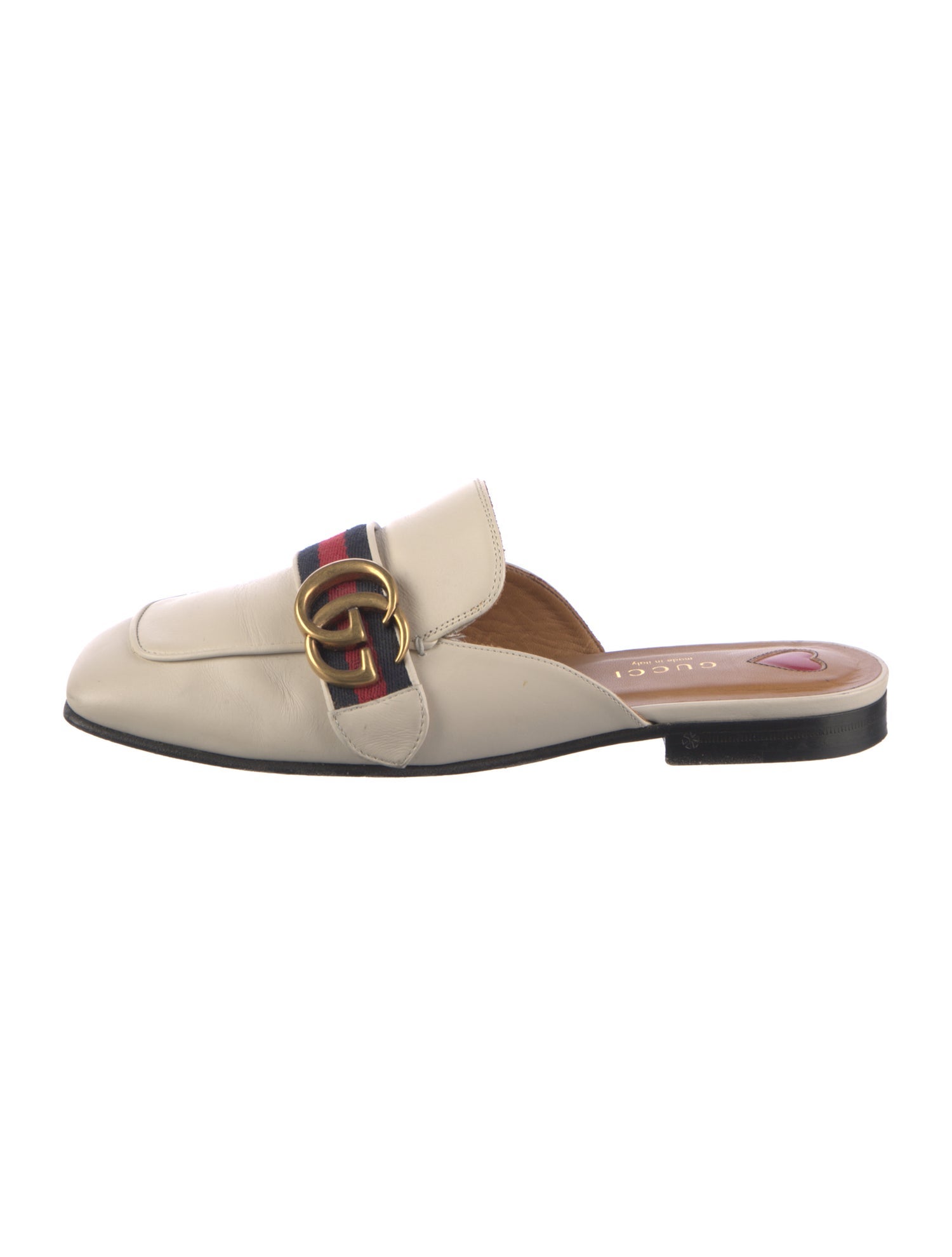 Gucci Double G Logo Leather Mules