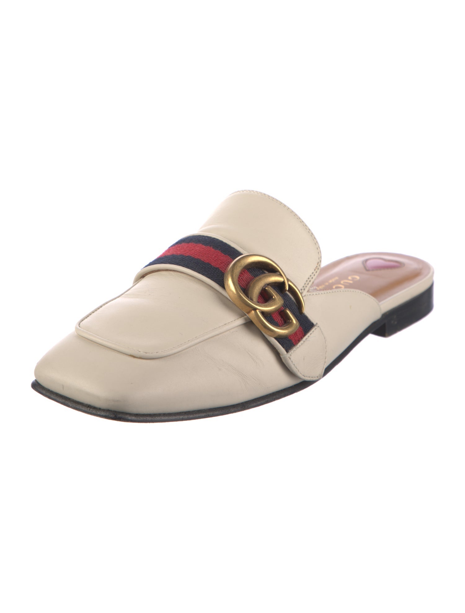Gucci Double G Logo Leather Mules