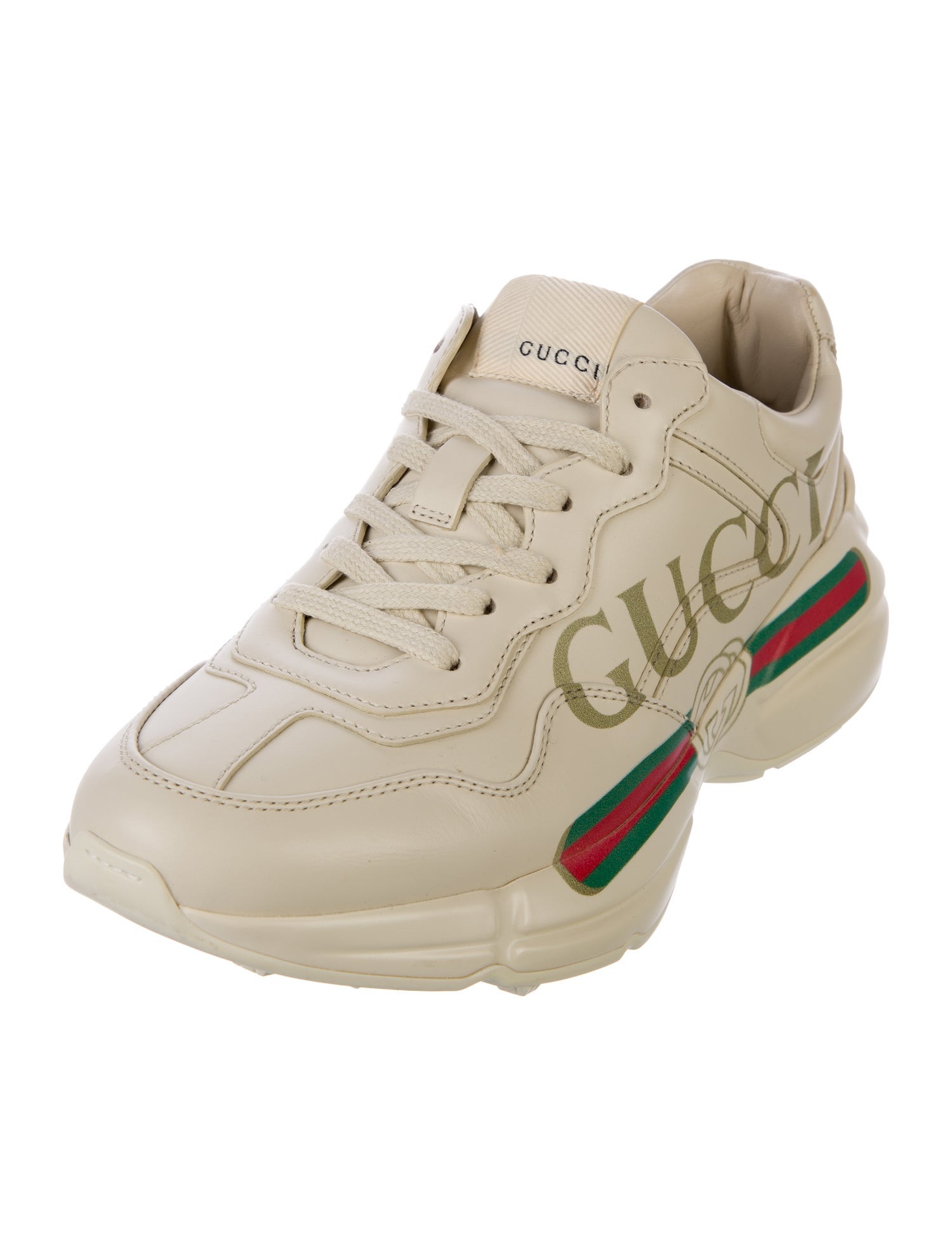 Gucci Web Accent Leather Chunky Sneakers