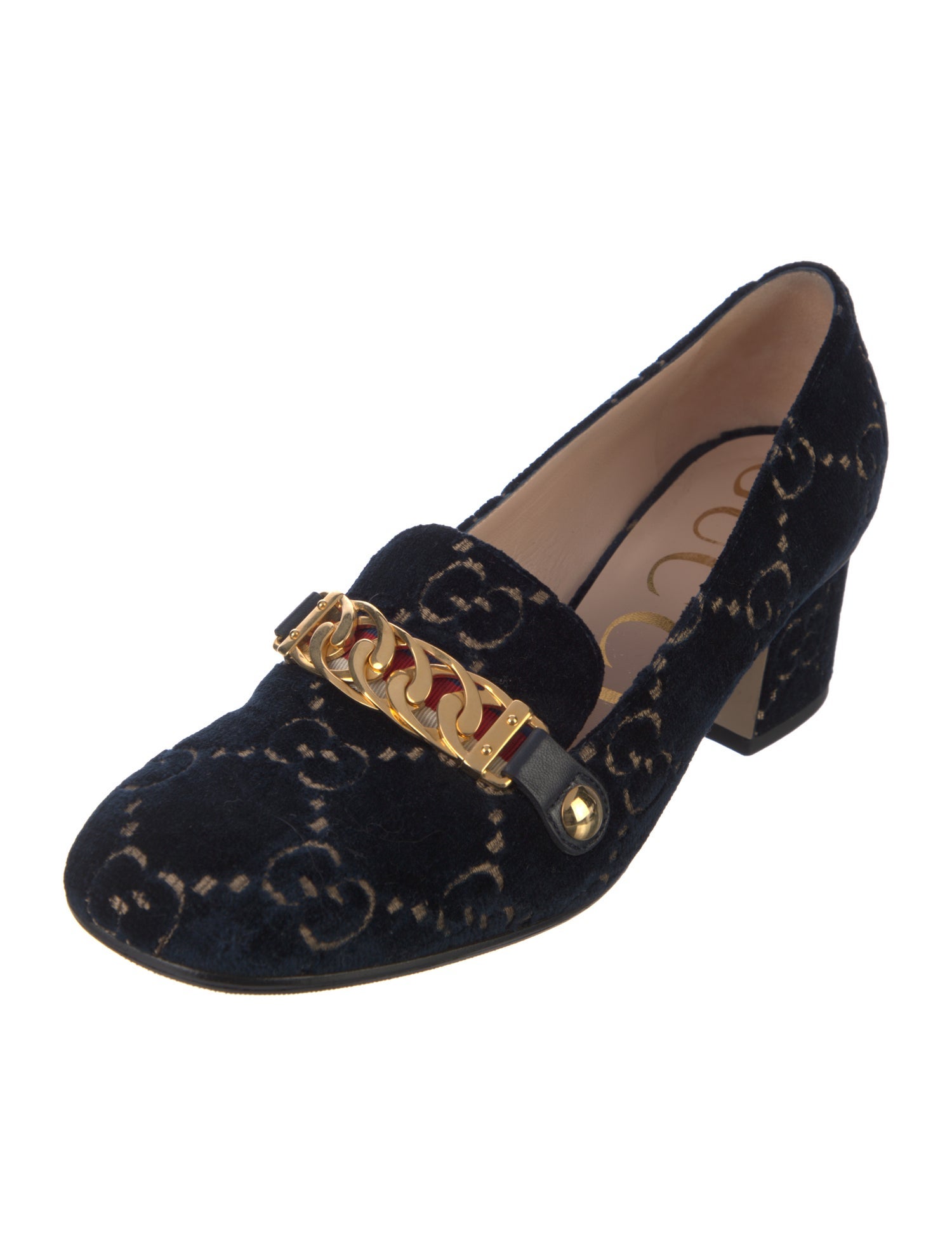 Gucci Velvet Printed Pumps